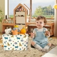 thumbnail image 1 of AuroraX Laundry Basket with Handles Quilted Waterproof Foldable Canvase Fabric Laundry Basket for Organizer Cute Decorative Square Storage Hamper for Dirty Clothes Blanket Toy, 1 of 5