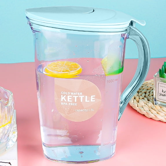 AuroraX Lemonade Pitcher with Spout , 60 oz Sun Tea Jar BPA Free Leakproof Plastic Water Pitcher with Lid and A Handle for Wedding Party