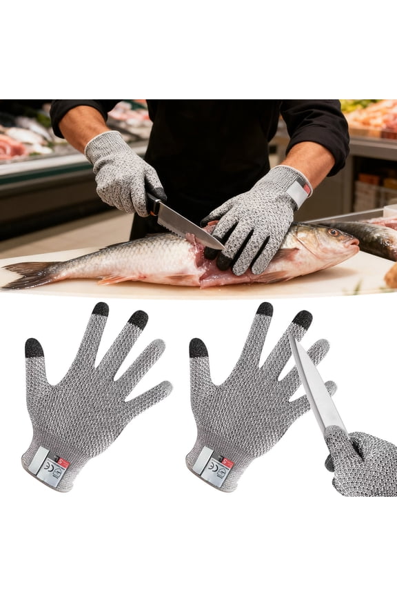 Level 5 Cut Resistant Gloves for Fishing and Kite Flying, Durable Anti-Cut Work Gloves for Outdoor Use