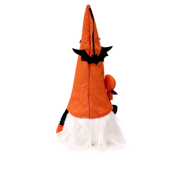 AuroraX Light Up Halloween Gnome Faceless Dwarf Ornament Battery Operated Glowing LED Pumpkin Halloween Decoration for Tabletop Orange