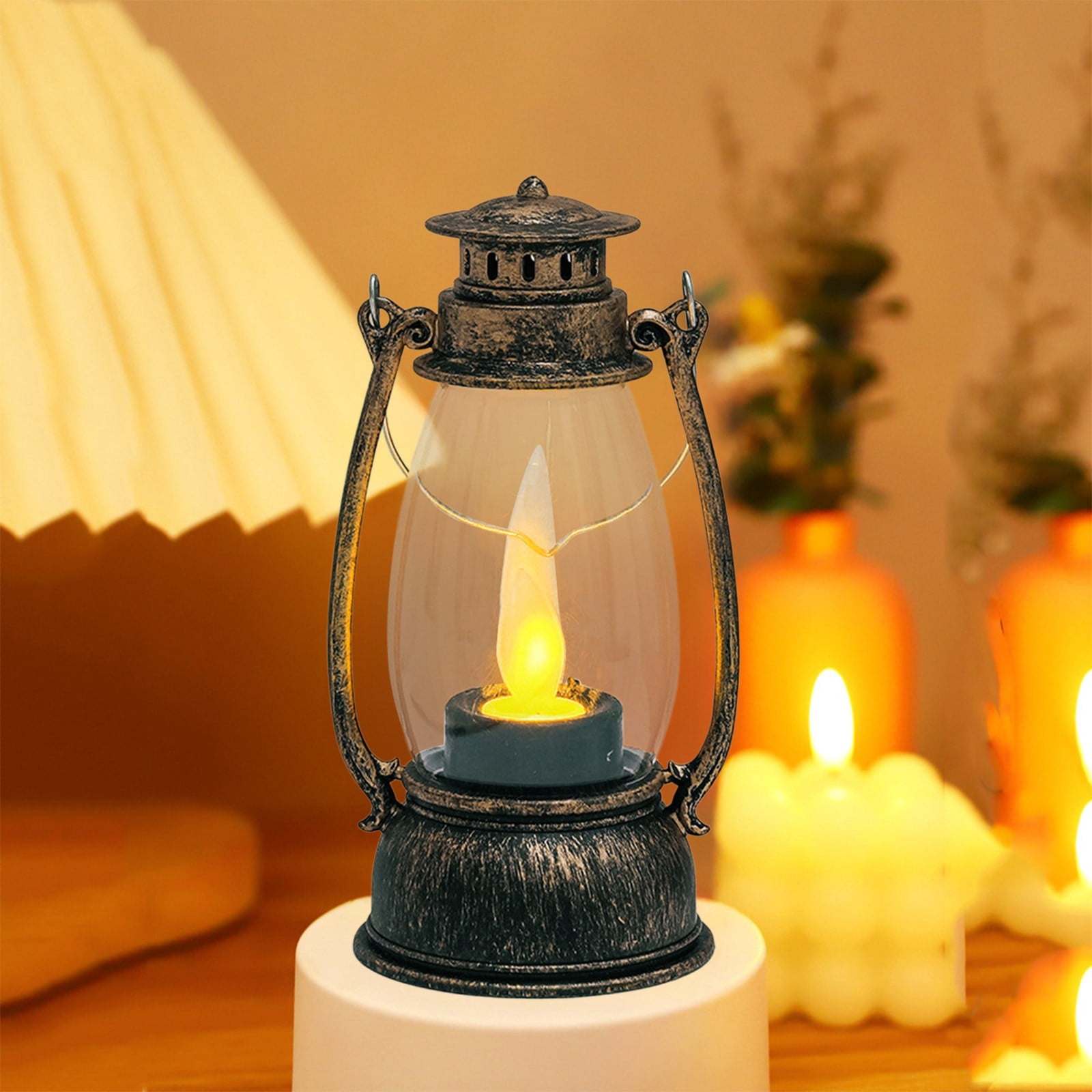 特売41000円　ガレー調　カーネーション彫　アンティークランプライト AuroraX Vintage Candles Lights Up Flameless Battery Fake Halloween