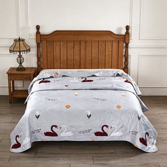 AuroraX Lightweight Cotton Summer Quilt Cooling Breathable Summer Quilt Twin Reversible Soft Wrinkle Free Machine Washable Summer Quilt