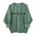 thumbnail image 1 of AuroraX Long Sleeve Long Sleeve Shirts for Women,Green Crewneck Loose Fit Graphic Womens Sweatshirts Cotton Shamrock Holiday St.Patrick's Day Pullover Top, 1 of 6