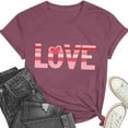 thumbnail image 1 of AuroraX Loose Fit T-Shirts for Women,Crewneck 1/4 Sleeve Red Graphic Women Tops Holiday Valentines T Shirts Gifts for Girlfriend, 1 of 8
