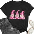 thumbnail image 1 of AuroraX Loose Fit Women T-Shirts,Short Sleeve Gnome Graphics Black Crewneck Women Tops Valentines Holiday T Shirts Gift for Women, 1 of 8