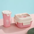 thumbnail image 1 of AuroraX Lunch Box Containers Set with Water Bottle 35 oz Portable Freezable Cute Plastic Bento Lunch Box for Women,Men,Pink BPA-Free Microwave Safe Storage Boxes for Work Travel School, 1 of 6