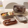 thumbnail image 1 of AuroraX Lunch Boxes for Men,Work Brown Cooler Hard Plastic Inside Sturdy Lunch Containers with Plastic Forks and Spoons,Keep Food Warm Microwave Safe Square Ourdoor Camping, 1 of 8