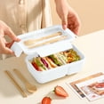 thumbnail image 1 of AuroraX Lunch Boxes for Women,Small Adults Insulated White with Food Containers 2 Compartment Snack Containers with Plastic Forks and Spoons,Square Ourdoor Camping, 1 of 6