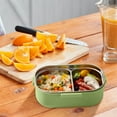 thumbnail image 1 of AuroraX Lunch Boxes for Women,Small Reusable Insulated Thermal 2 Compartment Snack Containers,Square Hot Food Microwave Safe Green, 1 of 9