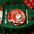 thumbnail image 1 of AuroraX Merry Christmas Paper Plates Bulk Red 6 Inch Small 10 Pcs Christmas Paper Plates Natural Eco-Friendly Microwave-Safe Santa Claus Disposable Plates for Party Guests Family Gatherings Wedding, 1 of 6