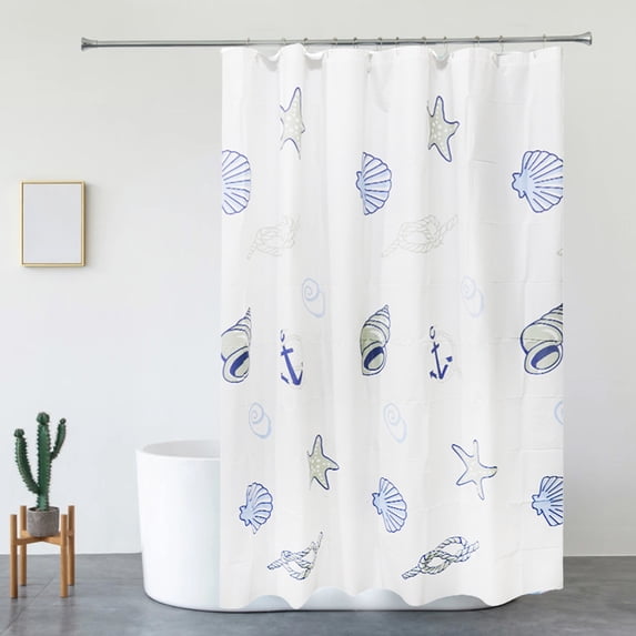 AuroraX Mildew Resistant Shower Curtain Set,Plastic White 78 Inch Waterproof Bathroom Curtain with 12 Hooks,Home Fall Bathroom Decor