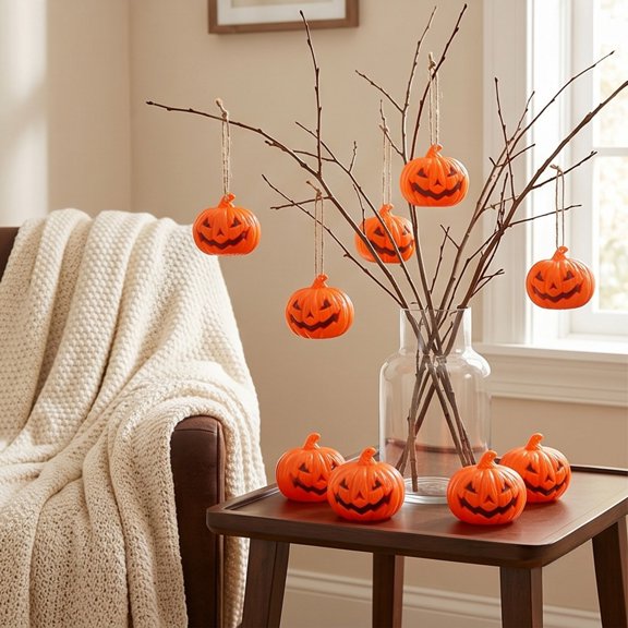 AuroraX Mini Halloween Pumpkin Light Battery Operated Pumpkin Lamp LED Flickering Flame Tabletop Cute Halloween Party Decorations