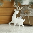 thumbnail image 1 of AuroraX Minimalist Christmas Decoration Cute Plastic Hanging Beige Keepsake Ornaments 3.3" 2025 Glitter Decorative Deer for Xmas Gifts,Indoor,Christma Tree Decor, 1 of 8