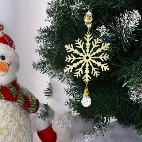 AuroraX Minimalist Christmas Decoration Hanging Decorative Gold Shatterproof Keepsake Ornaments Creatives Iridescent Snowflake for Christma Tree,Birthday,Window Decor