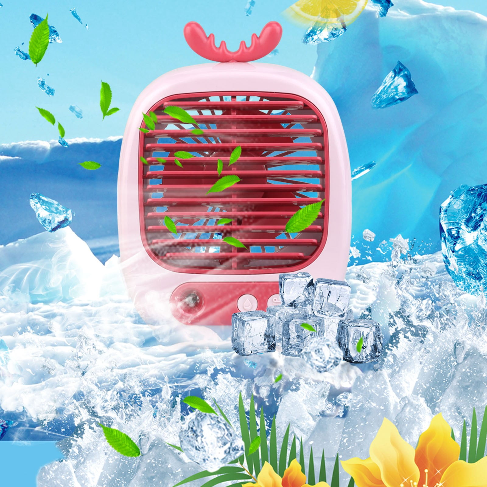 AuroraX Mist Fan Humidifying Fan Cute Bunny Design for Spring Gift ...