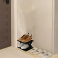 thumbnail image 1 of AuroraX Narrow Shoe Rack for Entryway 2 Tier,Vertical Plastic Shoe Organizer 2 Pair Shoe Storage Containers Free Standing, 1 of 6