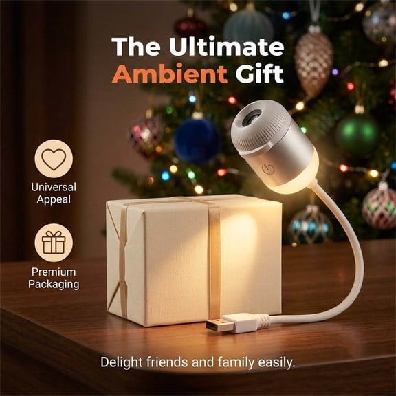 AuroraX Night Light Projector Plug In USB Star Ceiling Lamp Set of 6 Dimmable Adjustable Brightness Compact Bedroom Home Decor White
