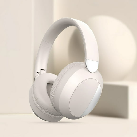 AuroraX Noise Cancelling Headphones,Bluetooth Usb C Over-Ear Wireless Earbuds with Mic,Foldable HIFI Stereo Sound No-Lag Headset(White)