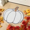 thumbnail image 1 of AuroraX Non-Slip Backing Bathroom Rug Mat White Halloween Plush Pumpkin Bath Rug Thanksgiving Machine Washable Bohemian 15x23 Inch Soft, 1 of 6