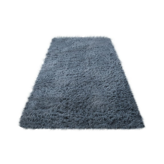 AuroraX Non-Slip Backing Bedroom Area Rug Super Soft Shaggy Gray Bathroom Mat Rug 31x78 Inch Minimalist Solid Scandinavian