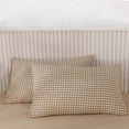 thumbnail image 1 of AuroraX Pillow Cases 2 pack Standard Breathable Khaki Pillowcase for Hair & Skin Zip Closure Smooth Cotton Soft Solid Stripe Improving Sleep, 1 of 7