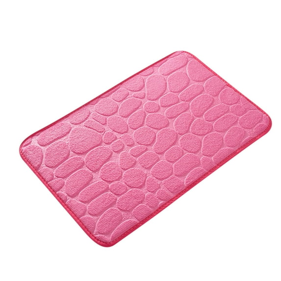 AuroraX Pink Memory Foam Bath Rugs for Bathroom Floor Stone Bath Mat,Quick Drying Machine Washable Single Plush Shower Rugs for Bathroom Extra Soft Shower Mats for Inside Shower