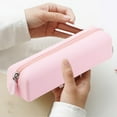 thumbnail image 1 of AuroraX Pink Pencil Case,Silicone Dust-Resistant Pencil Pouch,Long,For Study, 1 of 6