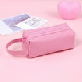 thumbnail image 1 of AuroraX Pink Pencil Pouch with Handle,Large Capacity Pencil Case,Fabric Pen Bag, 1 of 5