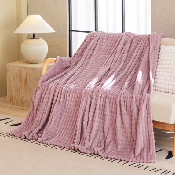 AuroraX Plaid Outdoor Throw Blanket Flannel Purple Throws,Printed 40x60 Gift for Women Men