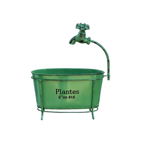 AuroraX Plantser Flower Pot Iron Outdoor Wall Mount Vintage Spring Garden Decor Green