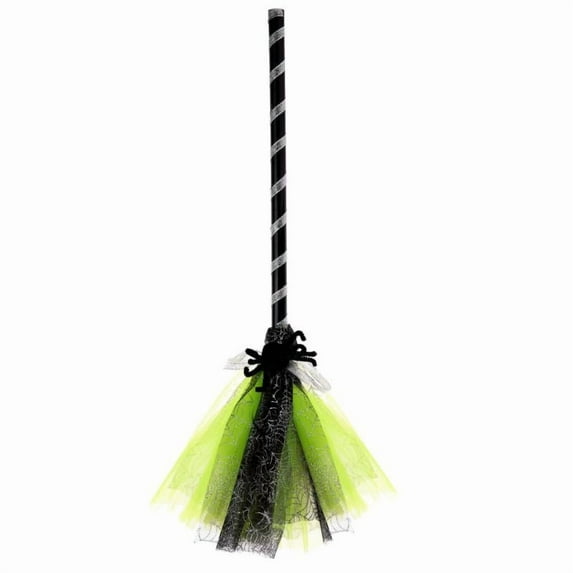AuroraX Plastic Decorations Halloween Brooms Flying Green Witches Broomstick Home Halloween Room