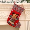 thumbnail image 1 of AuroraX Plush Knitted Christmas Stockings Cute Embroidered Reindeer and Snowman Stockings Hanging 14" Xmas Candy Bags for Family Christmas Decor(Red), 1 of 5