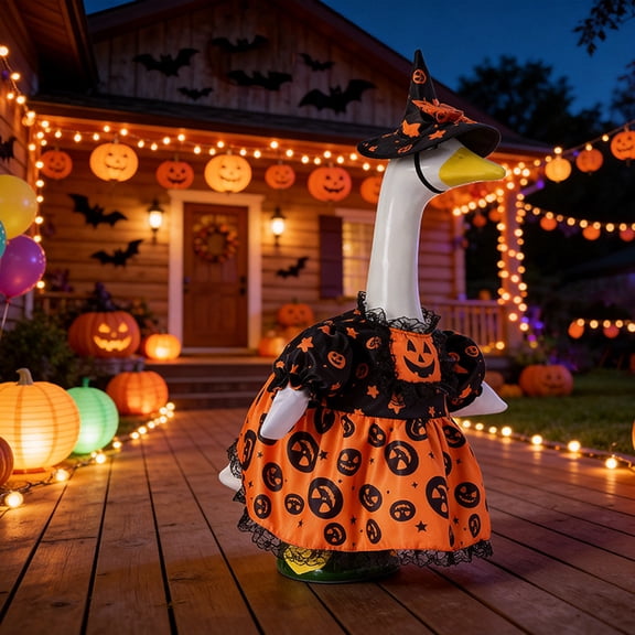 AuroraX Porch Goose Clothes Set 17 19 inch 23 inch Porch Goose Fall Outfit Sets Wizard Witch Pumpkin Clothing Funny Front Porch Goose 23 inch Clothing Thanksgiving Decorations Outdoor