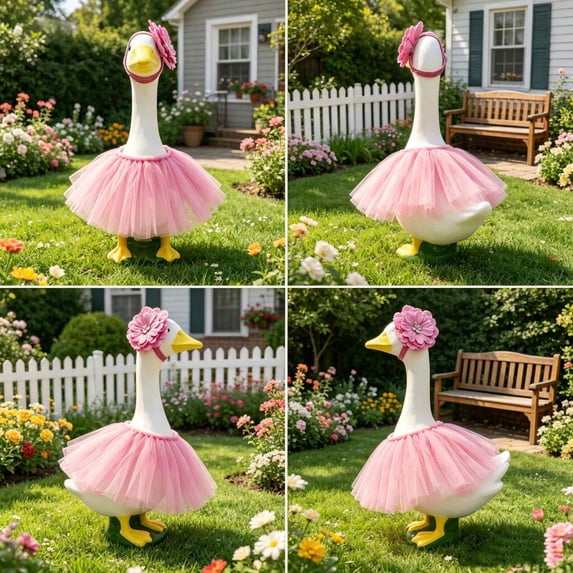 AuroraX Porch Goose Clothes Set 23" 17 19 inch Porch Goose Outfit Sets Tutu Skirts Holiday Porch Goose Accessories Porch Duck Clothing Lawn Garden Decor
