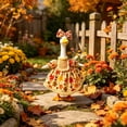 thumbnail image 1 of AuroraX Porch Goose Summer Outfit 17-19 In Maple Leaf Dress with Bow Porch Goose Clothes Set 23" Holiday Autumn Porch Goose Thanksgiving Outfit Accessories Fall Outside Stuff, 1 of 9