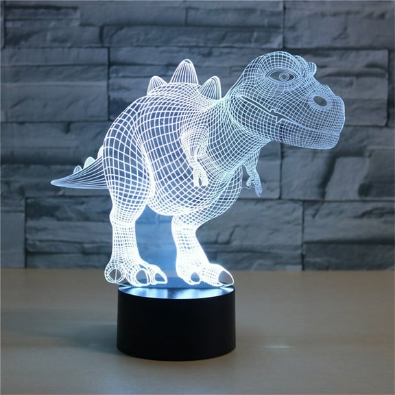 AuroraX Portable 3d Dinosaur Lamp Battery Operated Desk Rechargeable Table Lamp Cordless with Usb Port and Remote Control Led Night Light for Bedroom Living Room Birthday Gifts for Home Decor