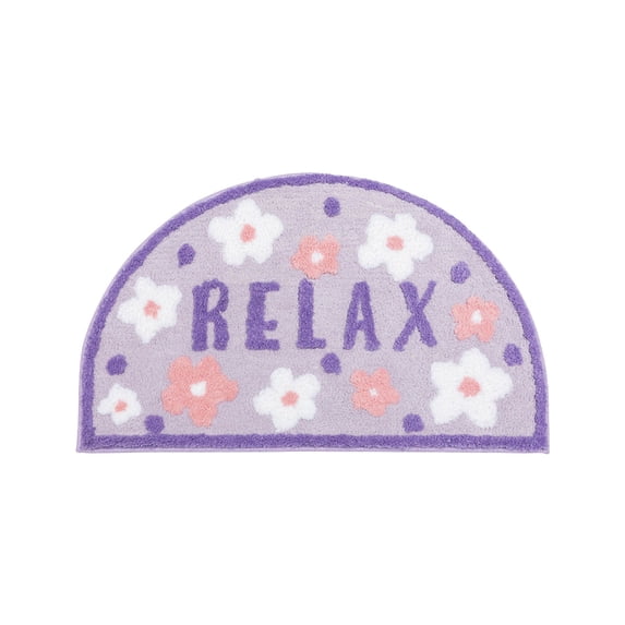 AuroraX Purple Bath Rugs for Bathroom Floor Non Slip,Quick Drying Single Machine Washable Absorbent Floral Shower Rugs for Bathroom Shower Mats for Inside Shower