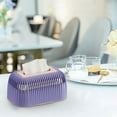 thumbnail image 1 of AuroraX Purple Tissue Box Cover Art Deco Stylish Rectangle Affordable Luxury Napkin Holder Decorative Minimalist Facial Tissue Dispenser for Home,Living Room Decor, 1 of 7