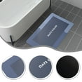 thumbnail image 1 of AuroraX Quick Dry Bath Mug Rug Absorbent Non-Slip Backing Rubber Blue Bathroom Mat Rug Machine Washable Minimalist 15x23 Inch, 1 of 7