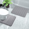 thumbnail image 1 of AuroraX Quick Dry Bathroom Rug Mat Set Of 2 Absorbent Gray Non-Slip Backing Bath Rug with U-Shaped Toilet Rug Bohemian 15x23 Inch Waterproof, 1 of 7
