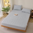 thumbnail image 1 of AuroraX Quilted Solid Waterproof Mattress Pad Queen Washed Cotton Soft Fitted Mattress Protectors Breathable Deep Pocket Machine Washable Comfort Bed Cover for Dorm Bedroom,Gray, 1 of 6