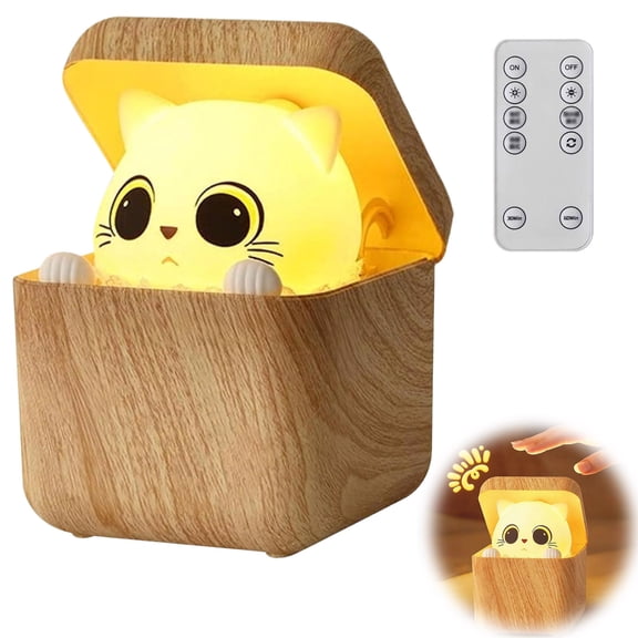 AuroraX Rechargeable Cat Night Light Remote Control Cat Lamp Cat Shape Touch Dimmable USB Cat Bedroom Night Light