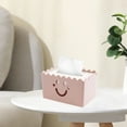thumbnail image 1 of AuroraX Rectangle Tissue Box Cover Funny Pink Modern Cute Facial Tissue Box Holder Decorative Face With Wavy Edges Paper Organizer Dispenser for Living Room,Office,Bathroom Decor, 1 of 6