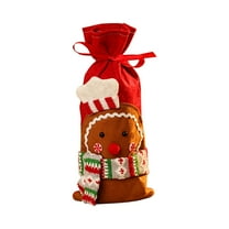AuroraX Red Decorations Birthday Christmas Gingerbread Man Wine Bags,Decor Themed Party Living Room Home Party Supplies