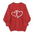 thumbnail image 1 of AuroraX Red Womens Sweatshirts,Oversized Crewneck Heart Long Sleeve Pullover Cotton Valentines Holiday Outfits Gifts for Girlfriend, 1 of 6