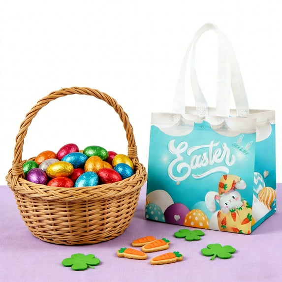 AuroraX Reusable Gift Bags with Handles,Large Easter Treat Bags Goodie Bags,Easter Party Supplies