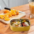 thumbnail image 1 of AuroraX Reusable Lunch Boxes for Women,Insulated Small Thermal 2 Compartment Snack Containers,Microwave Safe Hot Food Square Yellow, 1 of 9