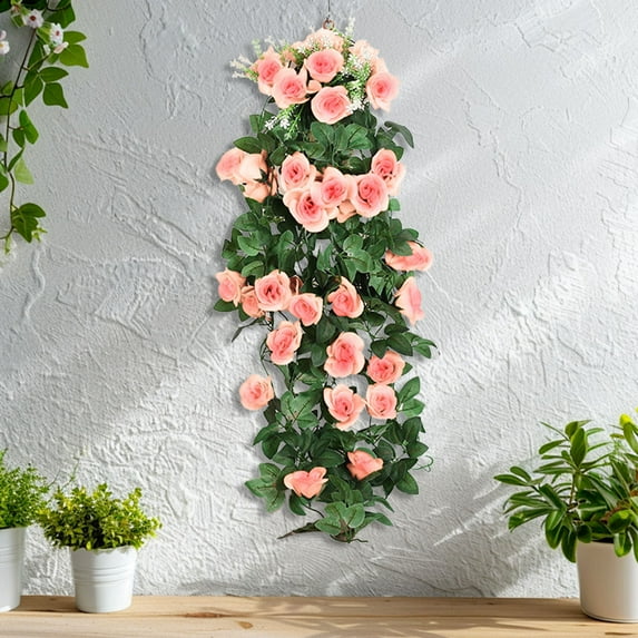 AuroraX Rose Flower Garland for Hanging Decoration,Christmas,Artificial Halloween Floral Garland,3.1 Ft Thanksgiving Vines,for Wedding,Birthday,Festival Decor