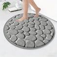 thumbnail image 1 of AuroraX Round Cobblestones Bathroom Rugs 32" x 32" Gray Soft Absorbent Washable Bath Mat Quick Dry Non Slip Farmhouse Bath Rug for Bathtub,Shower,Home Decor, 1 of 6