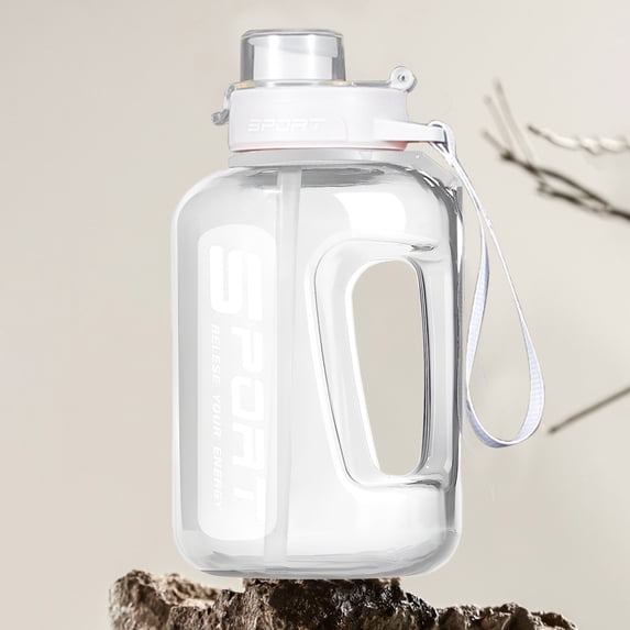 AuroraX Running Water Bottle Clear Water Bottles,Sport Large BPA-Free Plastic 32 oz Water Bottles,Water Cup White